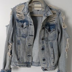 Distressed CARMAR denim jacket